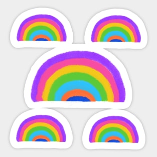 Rainbow on blue background Sticker